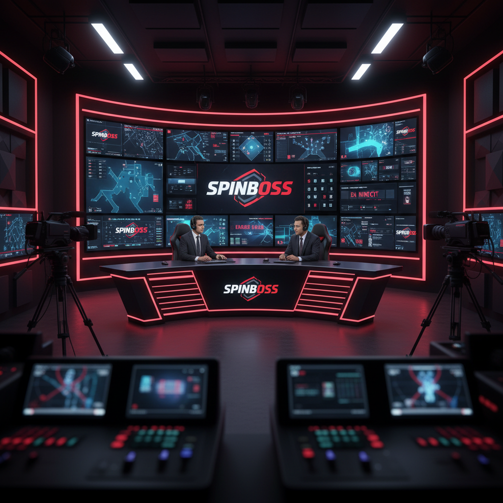 Spinboss standings table displayed on a large esports scoreboard